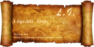 Légrádi Irén névjegykártya
